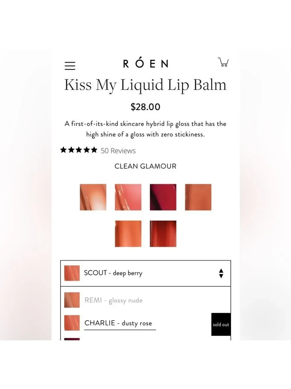 Roen Charlie Kiss My Liquid Lip Balm